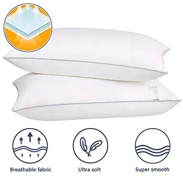 HIMOON Bed Pillows for Sleeping - Comfort of 2 Microfiber Cooling Pillows