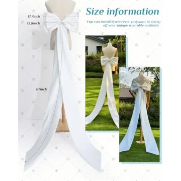 Chuarry Long Satin Big Bow for Weddings and Occasions