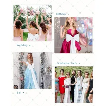 Chuarry Long Satin Big Bow for Weddings and Occasions