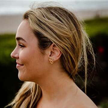 Trendy SANNYRA G Initial Stud Earrings for Women