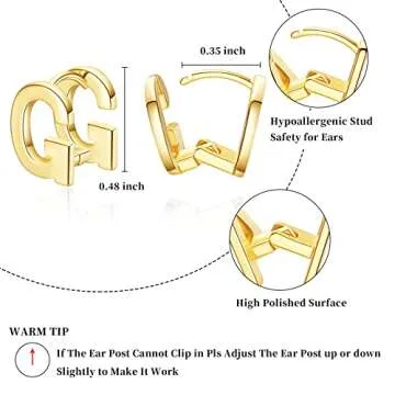 Trendy SANNYRA G Initial Stud Earrings for Women