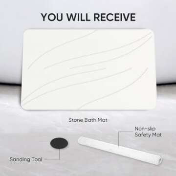 Jiloma Stone Bath Mat Quick Drying and Super Absorbent