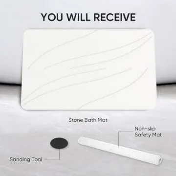 Jiloma Stone Bath Mat Quick Drying and Super Absorbent