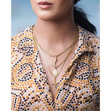 Barzel Cross Necklace for Women & Men 18K Gold Plated Flat Mariner/Marina 060 3MM Chain Necklace With Italian Cross Pendant (Gold Cross, 20)