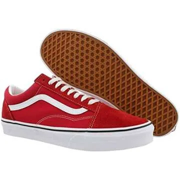 Vans Old Skool Racing Red/True White Size 4.5 - Stylish & Durable