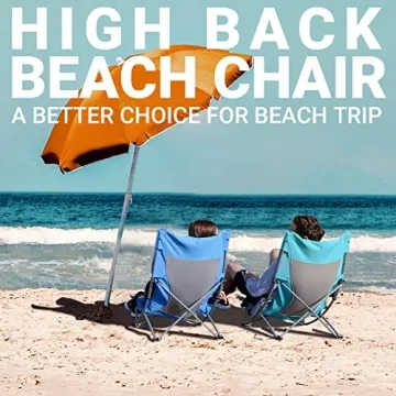 Portable High Back Beach Chair with Cup Holder