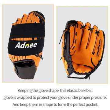 Adnee 2 Pack Glove Wrap - Softball and Baseball Glove Strap - Baseball Glove Wrap Band for Quickly Keep The Pocket Formed Fit All Gloves