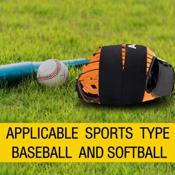 Adnee 2 Pack Glove Wrap - Softball and Baseball Glove Strap - Baseball Glove Wrap Band for Quickly Keep The Pocket Formed Fit All Gloves