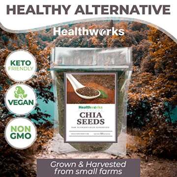 Healthworks Chia Seeds Raw (96 Ounce / 6 Pounds) | Premium & All-Natural | Contains Omega 3, Fiber & Protein | Great with Shakes, Smoothies & Oatmeal | Packaging May Vary