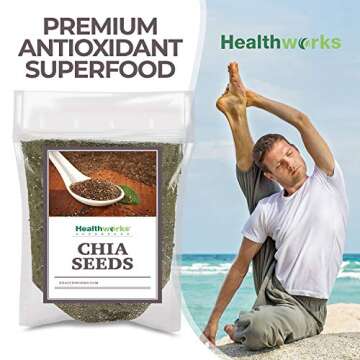 Healthworks Chia Seeds Raw (96 Ounce / 6 Pounds) | Premium & All-Natural | Contains Omega 3, Fiber & Protein | Great with Shakes, Smoothies & Oatmeal | Packaging May Vary