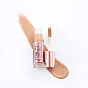 Revolution Beauty, Conceal & Define Concealer, Full Coverage & Lightweight, Long-Lasting Matte Finish, Vegan & Cruelty Free, C10 Medium or Tan Skin Tones, 0.14 Oz.