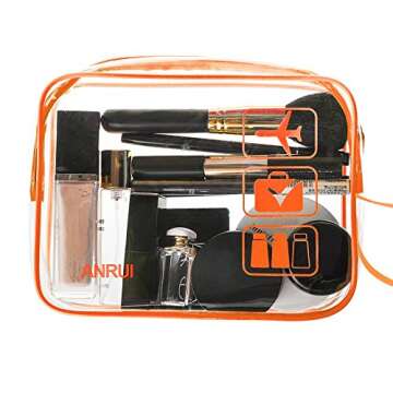 3pcs Clear Toiletry Bag, TSA-Approved Clear Travel Toiletry Bag With Handle Strap, ANRUI Airline Kit...