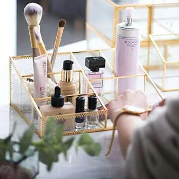 Elegant Antique Makeup Organizer for Beauty Essentials