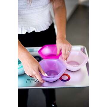 FRAMAR Multi-Colored Connect and Color Bowl Set – Mixing Bowls for Hair Color, Hair Bleach, Hair Dye, Coloring Set - 7 Pack