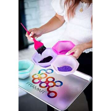 FRAMAR Multi-Colored Connect and Color Bowl Set – Mixing Bowls for Hair Color, Hair Bleach, Hair Dye, Coloring Set - 7 Pack