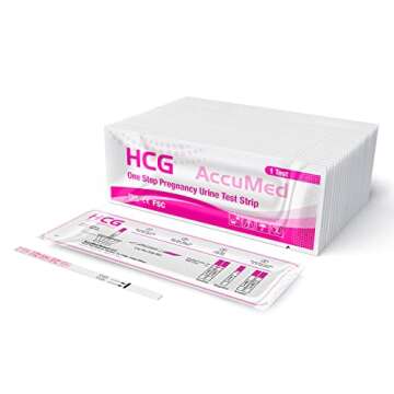 AccuMed Pregnancy (HCG) Test Strips Kit, Clear and Accurate Results, 99% Accurate, 50 Count