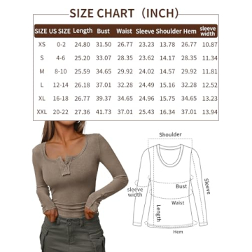 Kissfix Women's Long Sleeve Ribbed Henley Top Black XS