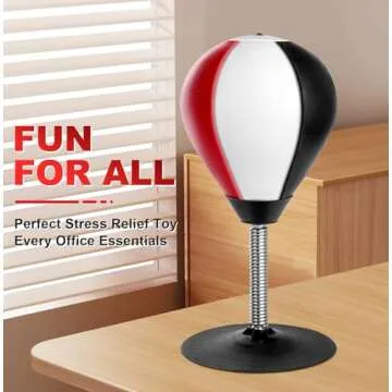 Desktop Punching Bag, Super Strong Suction Boxing Bag Speed Balls, Stress Buster with Suction Cup for Office Table and Counters, Fun Gift for Boss or Coworker