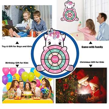 Unicorn Toys for 3-12 Year Old Girls,25”Large Dart Board Kids Toys for 6-12 Year Old Girls Teens Party Outdoor Games,Christmas Birthday Gifts for Girls Age 3-12,Stocking Stuffer for Kids,Girls Gifts