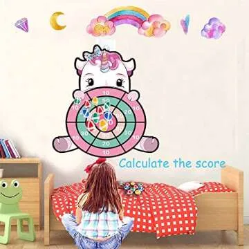 Unicorn Toys for 3-12 Year Old Girls,25”Large Dart Board Kids Toys for 6-12 Year Old Girls Teens Party Outdoor Games,Christmas Birthday Gifts for Girls Age 3-12,Stocking Stuffer for Kids,Girls Gifts