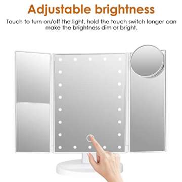 LeeWent Lighted Makeup Mirror with Adjustable Brightness