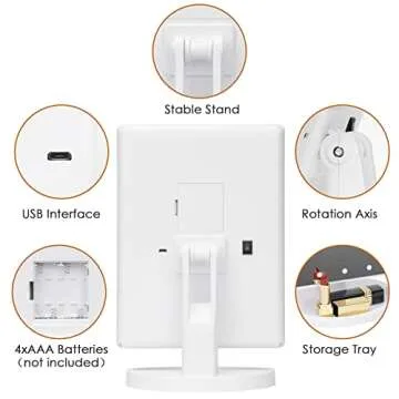 LeeWent Lighted Makeup Mirror with Adjustable Brightness