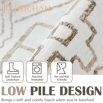 JINCHAN 3x5 Area Rug for Home - Soft, Non-Slip & Washable