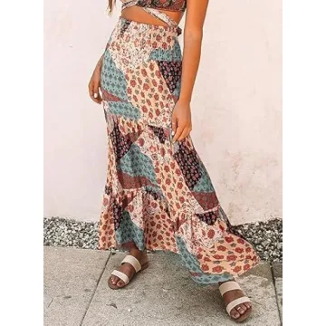 EARKOHA Women’s Boho Maxi Skirt Perfect for Summer Style