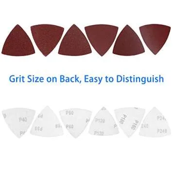 HEMUNC 60Pcs Triangle Oscillating Tool Sanding Pads
