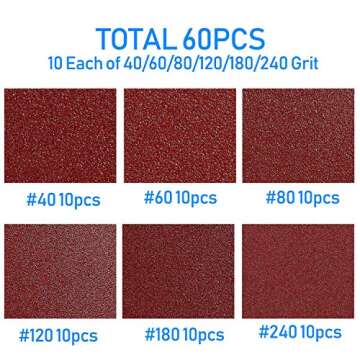 HEMUNC 60Pcs Triangle Oscillating Tool Sanding Pads