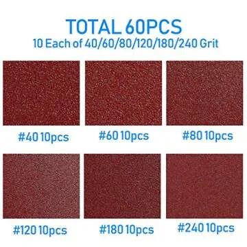 HEMUNC 60Pcs Triangle Oscillating Tool Sanding Pads