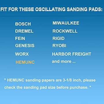 HEMUNC 60Pcs Triangle Oscillating Tool Sanding Pads
