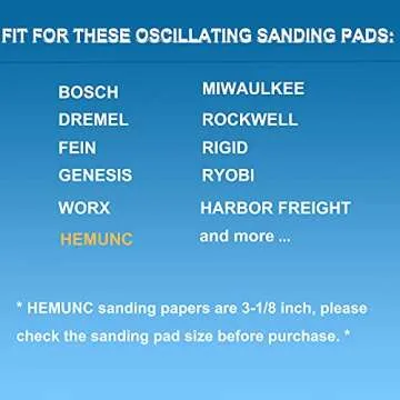 HEMUNC 60Pcs Triangle Oscillating Tool Sanding Pads
