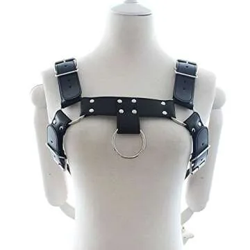 Men's Adjustable Leather Body Chest Harness Belt Shoulder Cage Belt Clubwear Costume