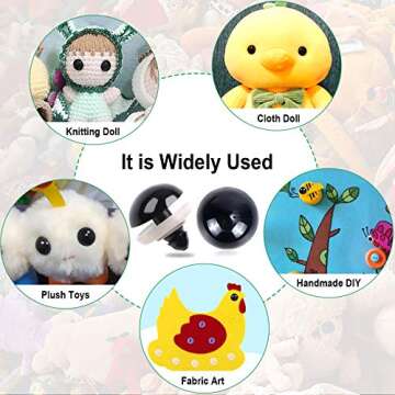 UPINS 120PCS Plastic Safety Eyes for Crafting and DIY