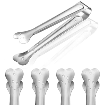 Dmoera 18 Pack Premium Small Serving Tongs, Mini Stainless Steel Appetizer Tongs 4.33Inch Silver