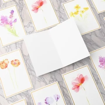 Elegant Floral Blank Notecards with Envelopes - 40 Piece Set