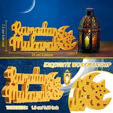 Ramadan Table Decor Ramadan Wood Sign Ramadan Mubarak Sign Ramadan Mubarak Wooden Ornament Ramadan W...