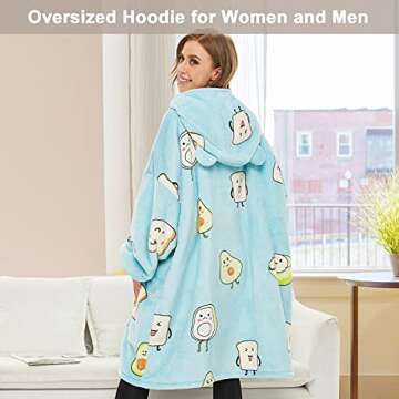 THREE POODLE Wearable Blanket Hoodie for Total Comfort