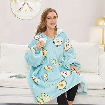 THREE POODLE Wearable Blanket Hoodie for Total Comfort