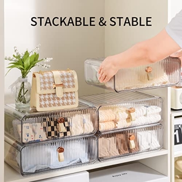 MSHOMELY 16 Cell Stackable Drawer Organizer for Clothing