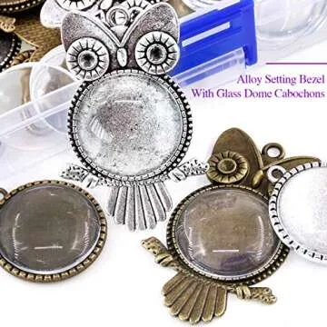 Swpeet 48-Piece Pendant Tray Kit for DIY Jewelry Making