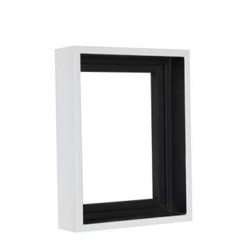 Creative Mark Illusions Floater Frame For 3/4" Deep Canvases - 12x12 White - Set of 6 - For Galleries & Home Decor - Wood Float Frame for Canvas Paintings- Complete Hanging Hardware