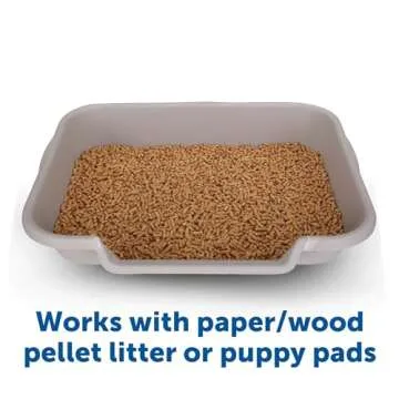 PuppyGoHere Dog Litter Box, Large Size, Misty Gray, Durable & Pet Safe, Indoor Open Top Entry Litter Pan, Comfortable for Puppy, Great for Dogs up to 20 lbs