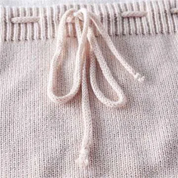WALLARENEAR Newborn Baby Girl Sweater Romper Heart Long Sleeve Knitted Bodysuit Jumpsuit Fall Winter Clothes Valentine's Day Outfits (Apricot, 6-12 Months)