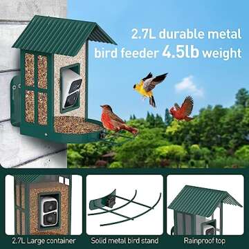 SOLIOM BF08 Solar Bird Feeder Camera with AI Identification