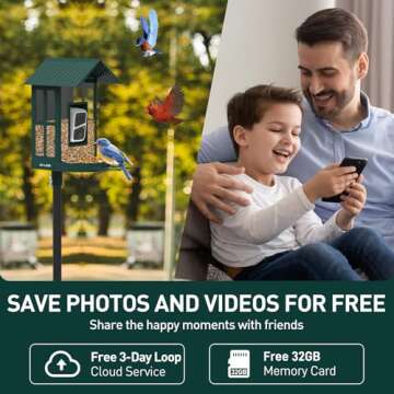 SOLIOM BF08 Solar Bird Feeder Camera with AI Identification