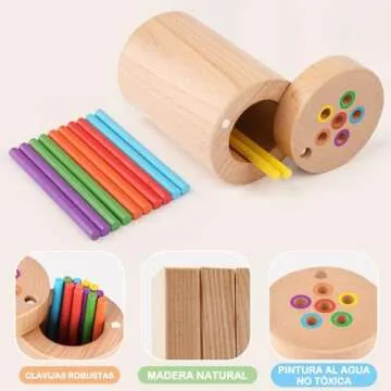 Vanplay Montessori Toys for 2 3 Year Old, Toddler Toys Color Matching Fine Motor Toys for Toddlers 3, Sensory Toys, Wooden Educational Toys for 2 Year Old