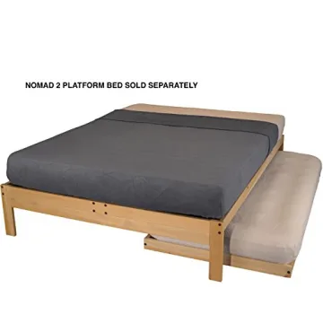 KD Frames Twin Trundle Natural Wood Bed for Kids and Guests