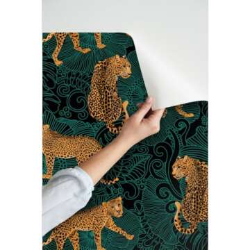 Peel & Stick Leopard Jungle Wallpaper for Easy Home Decor